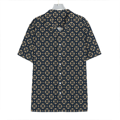 Geometric Floral Print Hawaiian Shirt