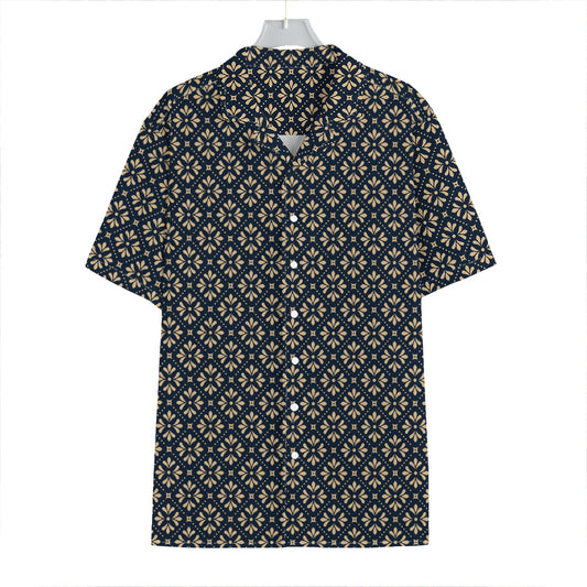 Geometric Floral Print Hawaiian Shirt