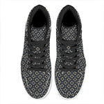 Geometric Floral Print High Top Leather Sneakers