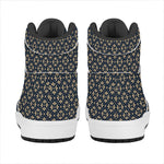 Geometric Floral Print High Top Leather Sneakers