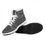Geometric Floral Print High Top Leather Sneakers