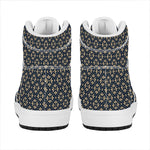 Geometric Floral Print High Top Leather Sneakers