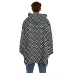 Geometric Floral Print Hoodie Blanket