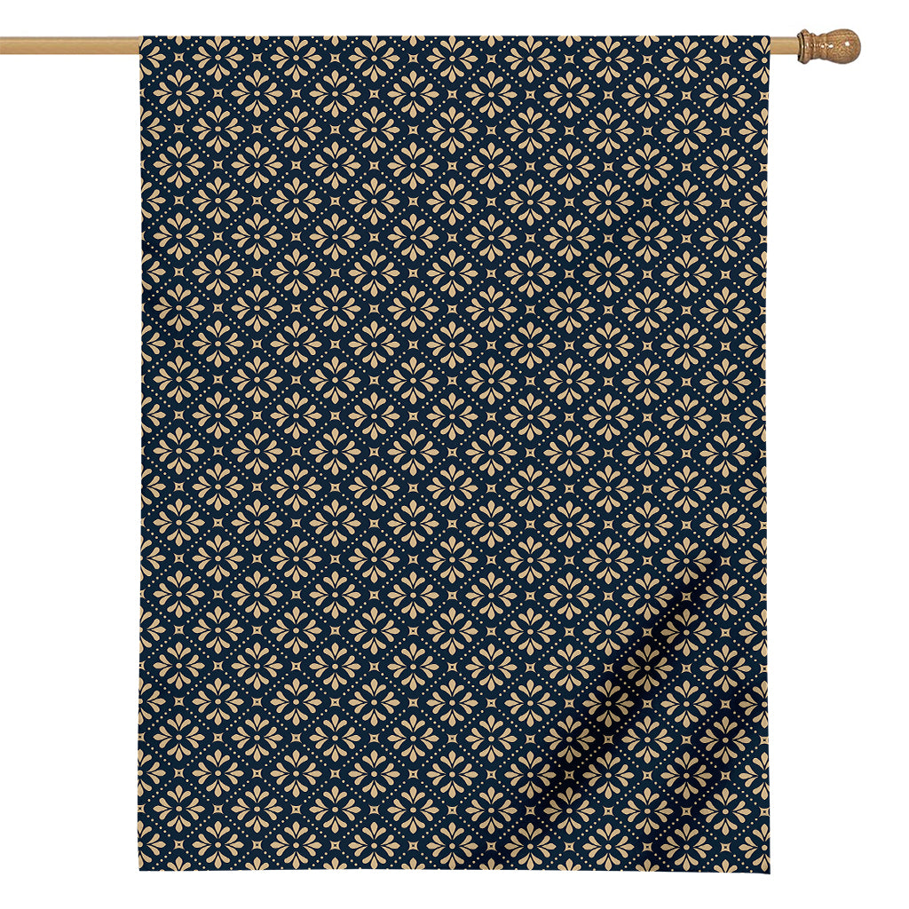 Geometric Floral Print House Flag
