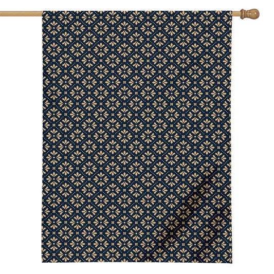 Geometric Floral Print House Flag