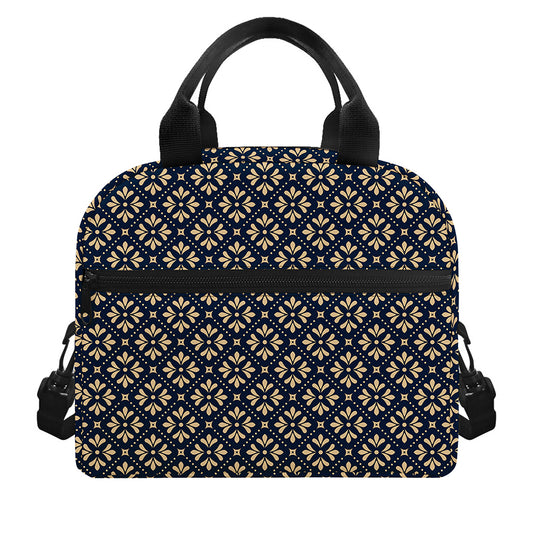 Geometric Floral Print Insulated Lunch Bag
