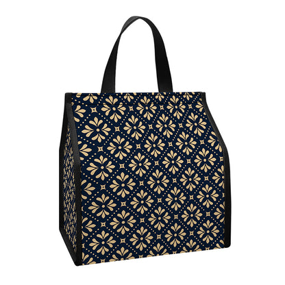 Geometric Floral Print Insulated Lunch Tote