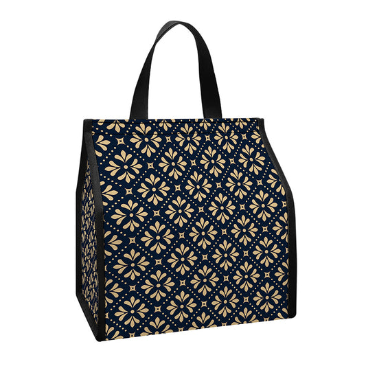 Geometric Floral Print Insulated Lunch Tote