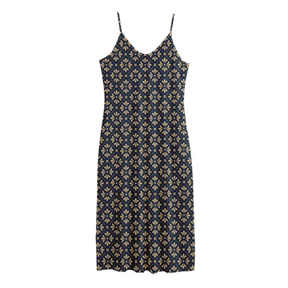 Geometric Floral Print Jersey Midi Cami Dress