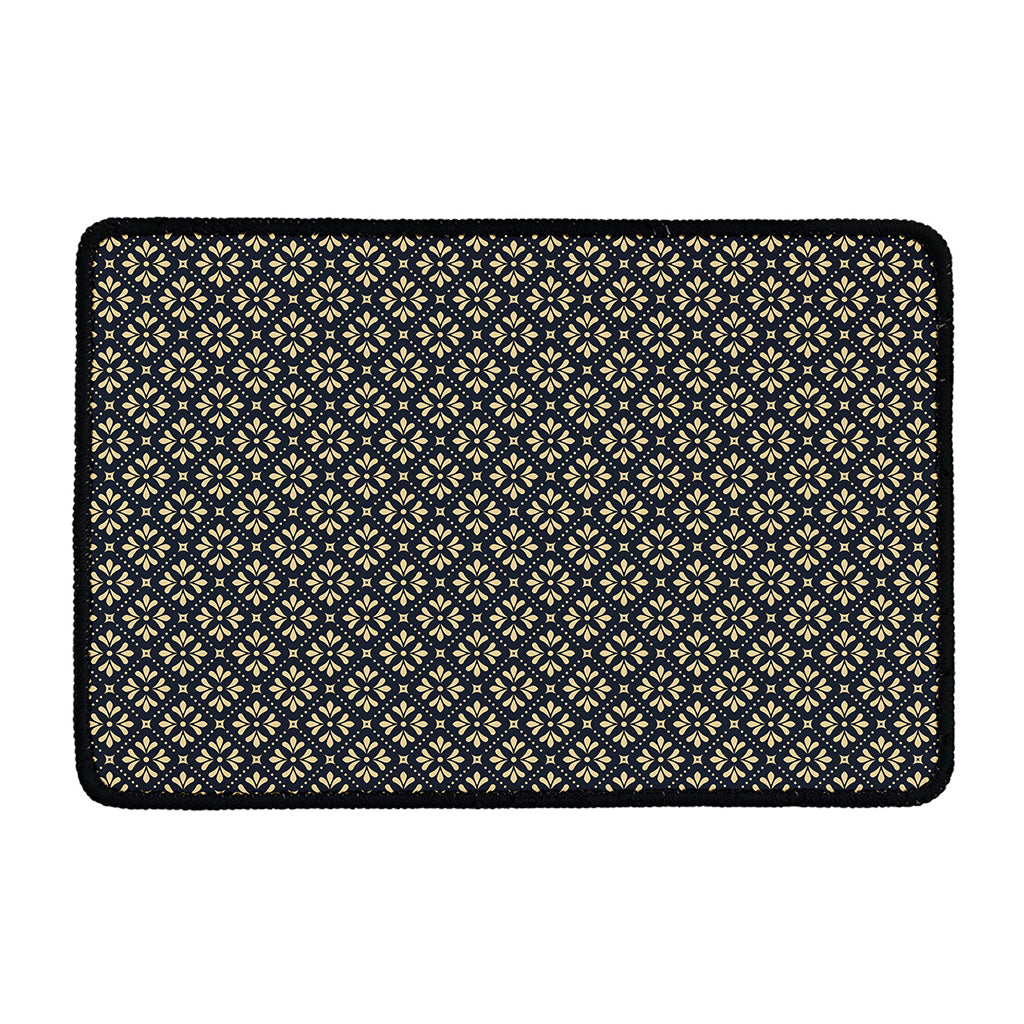 Geometric Floral Print Kitchen Mat