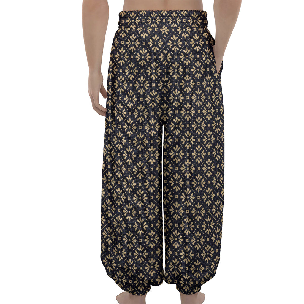 Geometric Floral Print Lantern Pants