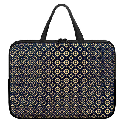 Geometric Floral Print Laptop Sleeve With Handle