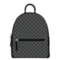 Geometric Floral Print Leather Backpack