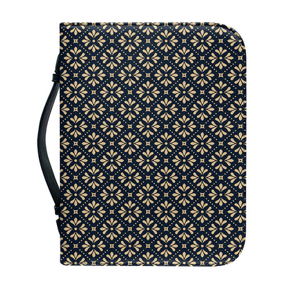 Geometric Floral Print Leather Bible Cover