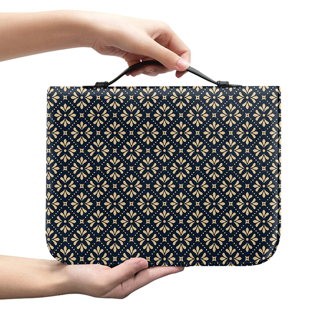 Geometric Floral Print Leather Bible Cover