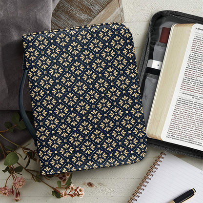 Geometric Floral Print Leather Bible Cover