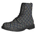 Geometric Floral Print Lace-Up Boots