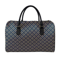 Geometric Floral Print Leather Duffel Bag