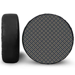 Geometric Floral Print Leather Spare Tire Cover