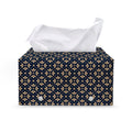 Geometric Floral Print Leather Tissue Box Cover