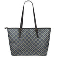 Geometric Floral Print Leather Tote Bag With Zipper