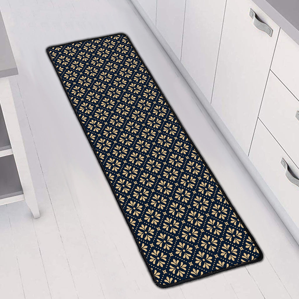 Geometric Floral Print Long Kitchen Mat