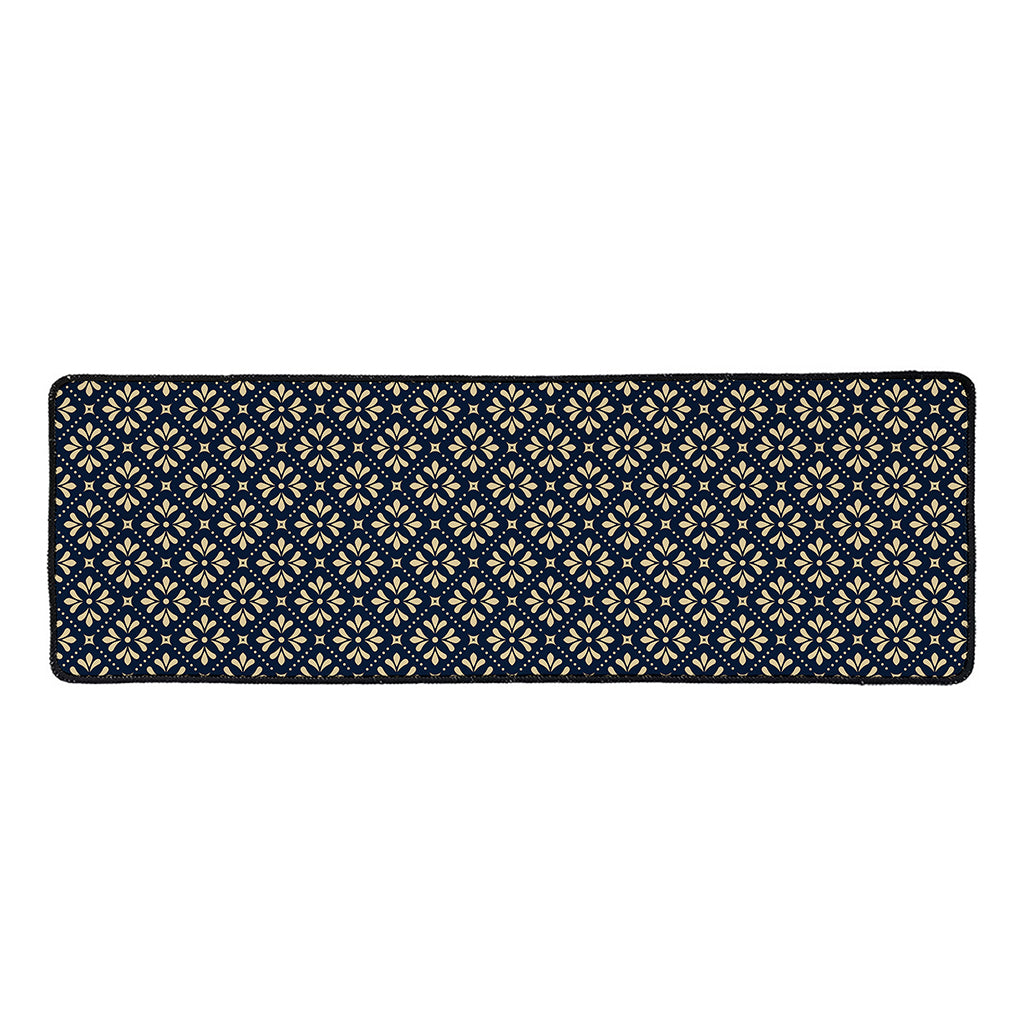 Geometric Floral Print Long Kitchen Mat