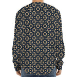 Geometric Floral Print Long Sleeve Baseball Jersey