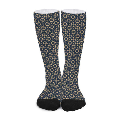 Geometric Floral Print Long Socks