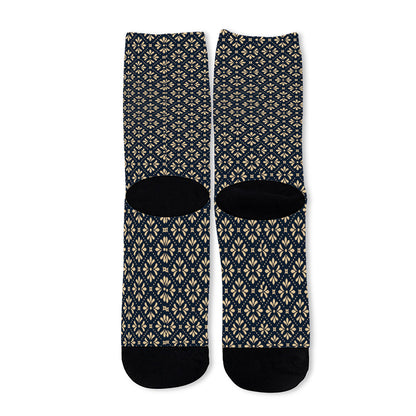 Geometric Floral Print Long Socks