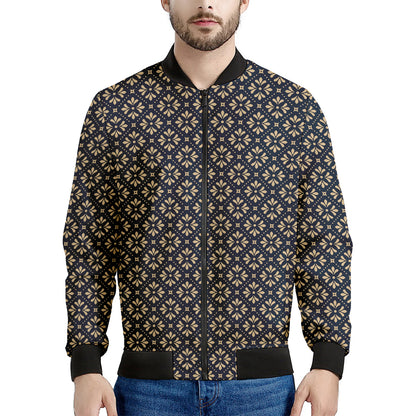 Geometric Floral Print Men's Bomber Jacket
