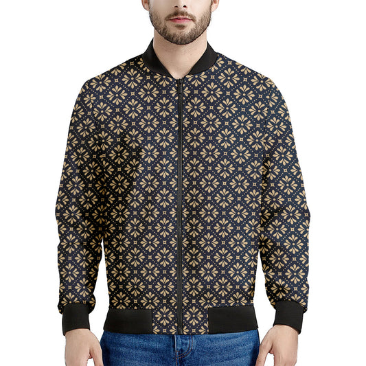 Geometric Floral Print Men's Bomber Jacket