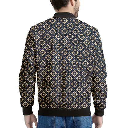 Geometric Floral Print Men's Bomber Jacket