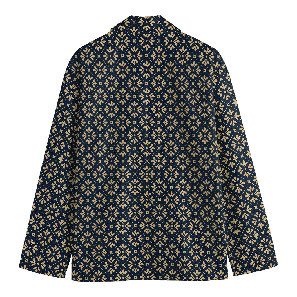 Geometric Floral Print Men's Cotton Blazer