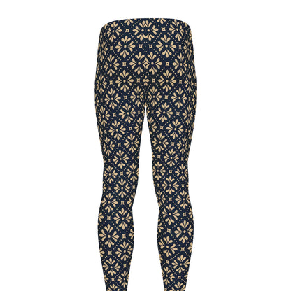 Geometric Floral Print Men's leggings