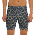 Geometric Floral Print Men's Long Boxer Briefs