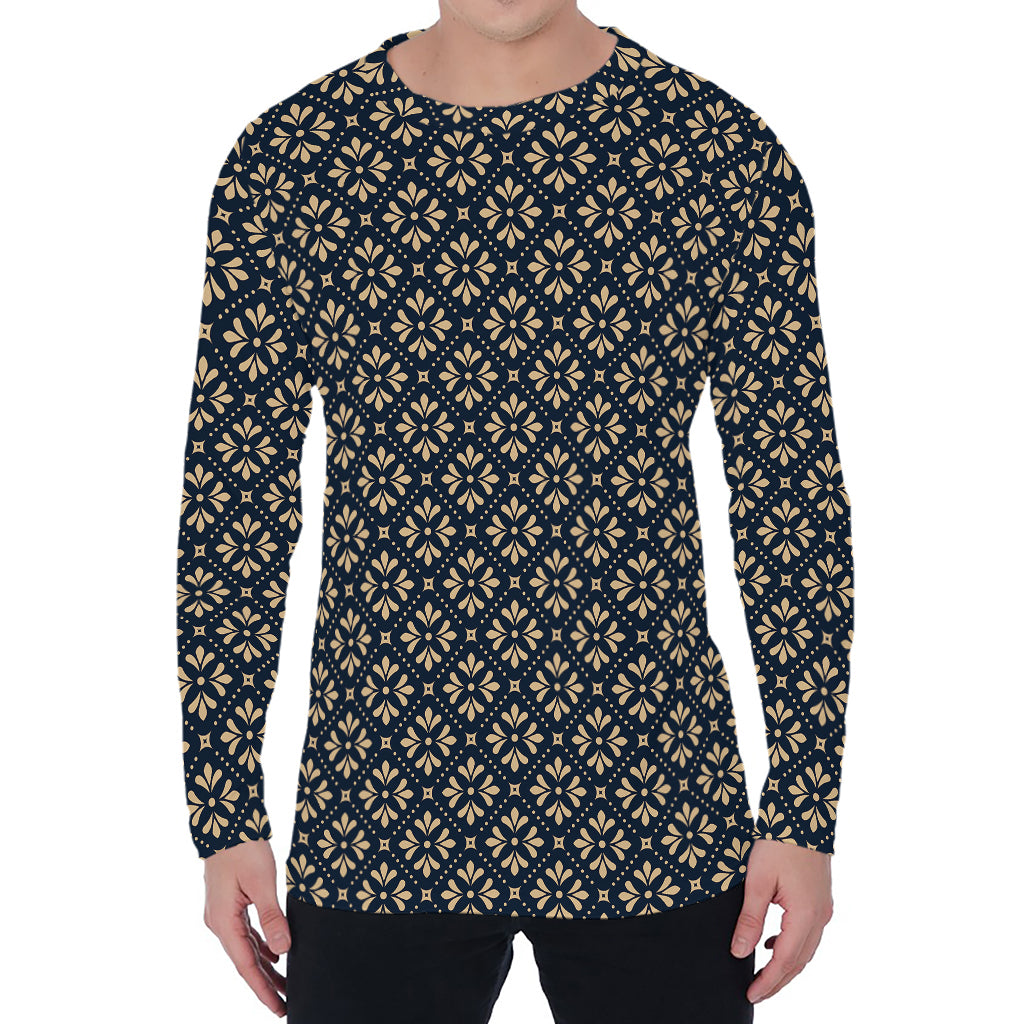 Geometric Floral Print Men's Long Sleeve T-Shirt