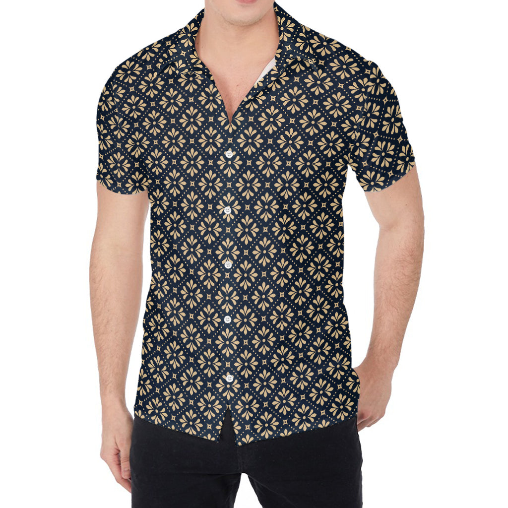 Geometric Floral Print Men's Shirt