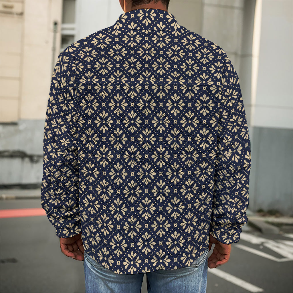 Geometric Floral Print Men's Shirt Jacket