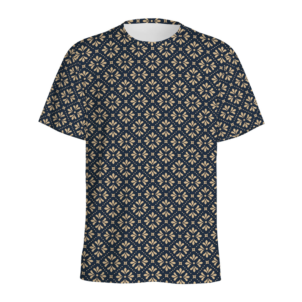 Geometric Floral Print Men's Sports T-Shirt