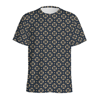 Geometric Floral Print Men's Sports T-Shirt