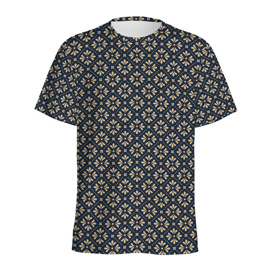 Geometric Floral Print Men's Sports T-Shirt