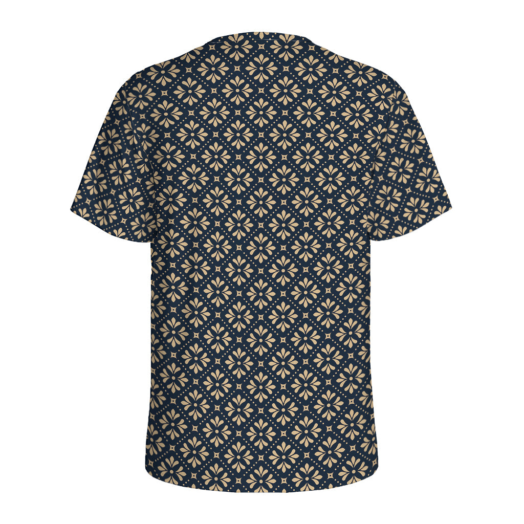 Geometric Floral Print Men's Sports T-Shirt