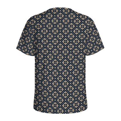 Geometric Floral Print Men's Sports T-Shirt