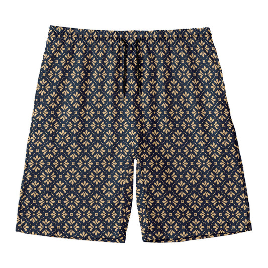 Geometric Floral Print Men's Swim Trunks