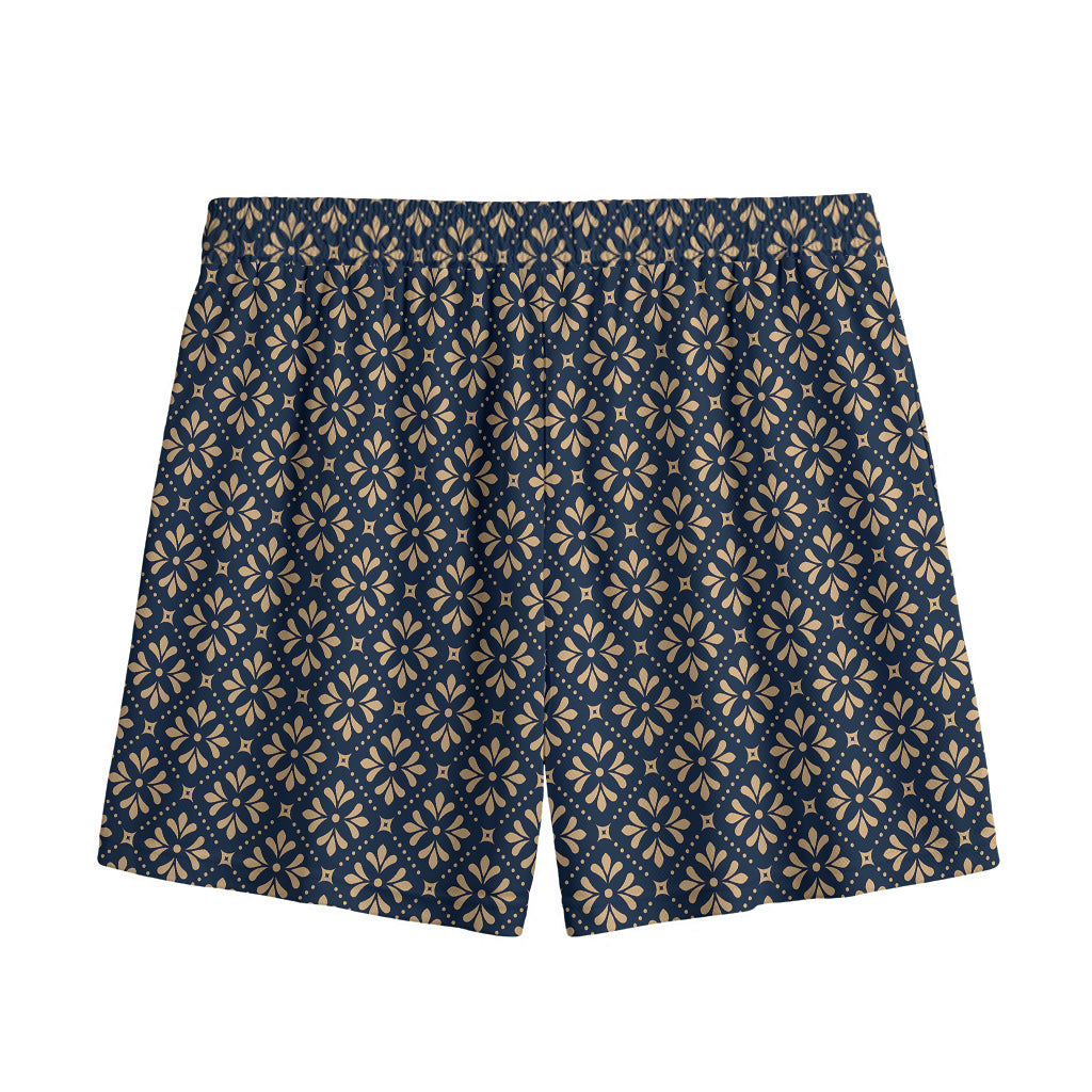 Geometric Floral Print Mesh Shorts