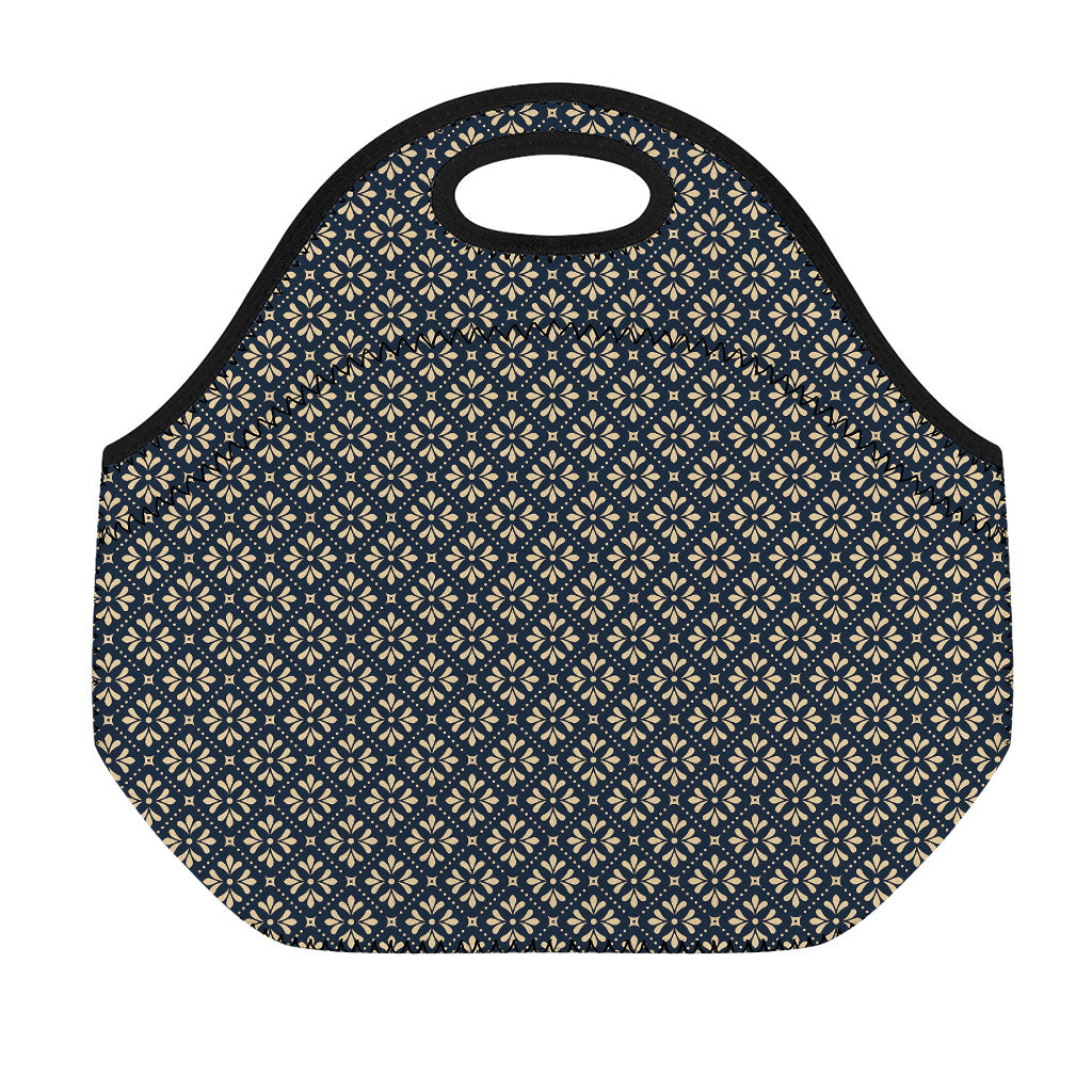 Geometric Floral Print Neoprene Lunch Bag