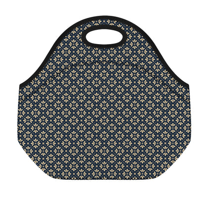 Geometric Floral Print Neoprene Lunch Bag