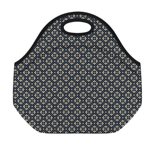 Geometric Floral Print Neoprene Lunch Bag
