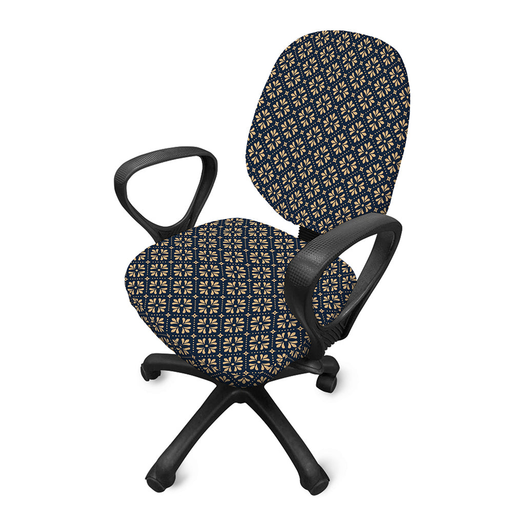 Geometric Floral Print Office Chair Cover